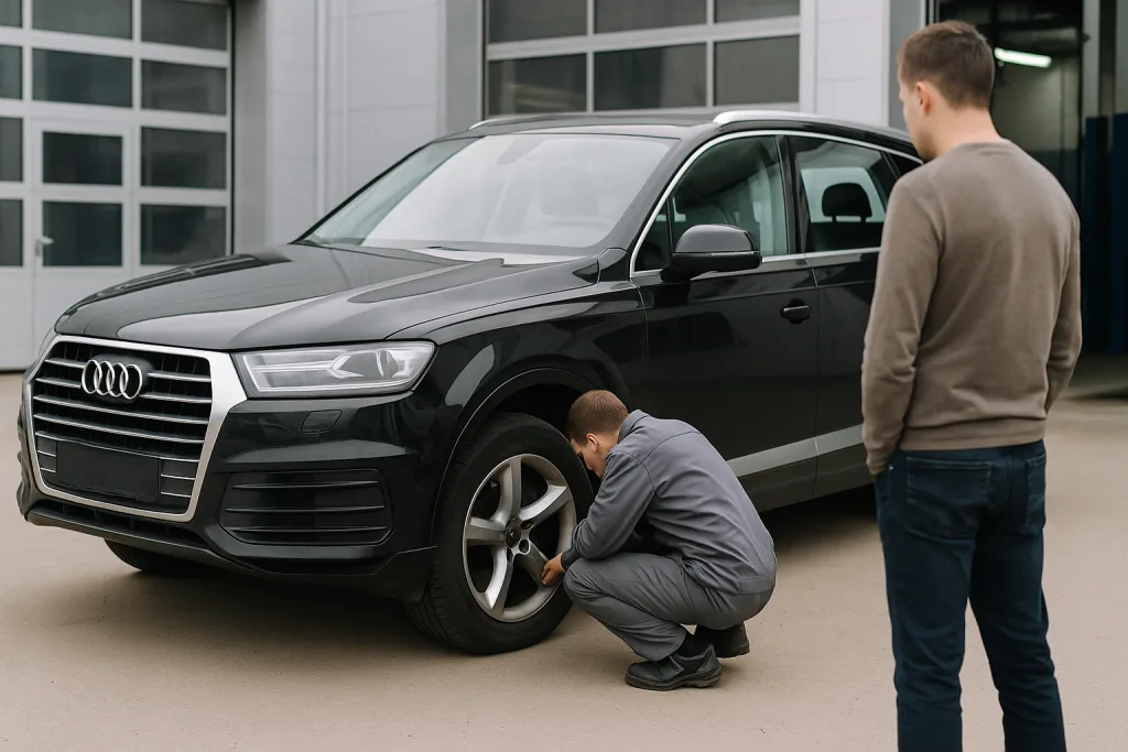 Причины и ремонт просевшей пневмоподвески Audi Q7
